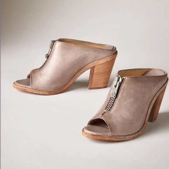 Frye Izzy Zip Moto Mule in Fawn - Picture 1 of 9